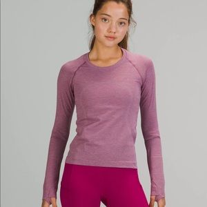 Swiftly Tech Long Sleeve Shirt 2.0 Race Length Tetra Stripe/ripened Raspberry 4